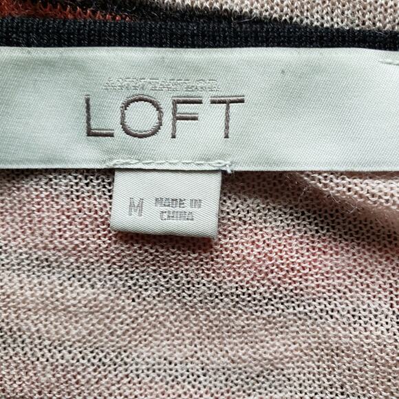 Ann Taylor LOFT Color Block Horizontal Striped Scoop Neck Sweater Medium - Picture 10 of 11